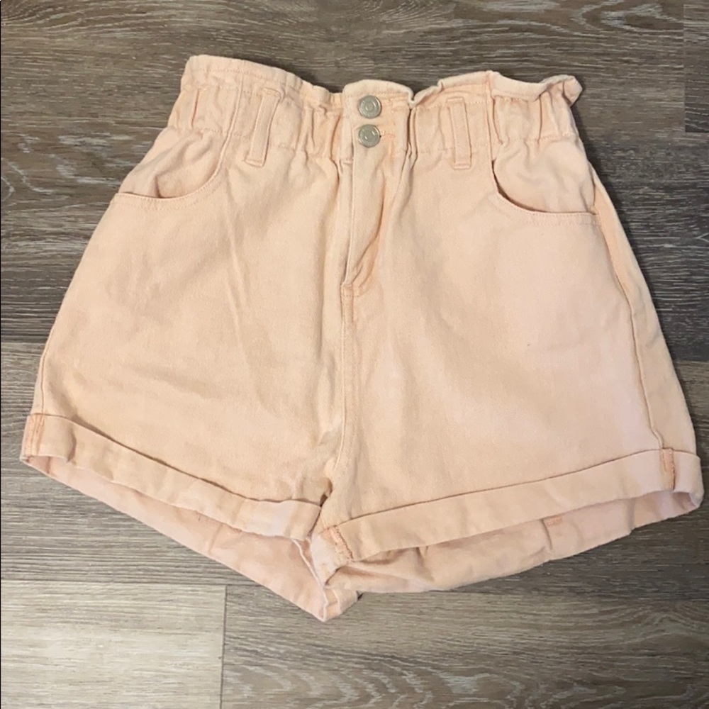 Light pink high waist shorts